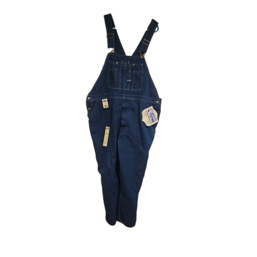 Big Smith Denim Bib Overalls Relaxed Fit 50x32 NWT 100% Cotton Workwear Blue USA